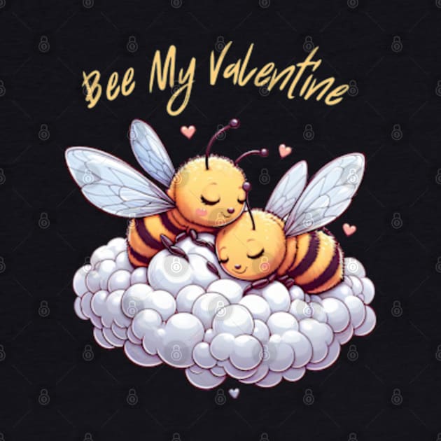 couple of bees embracing on a cloud, Bee My Valentine by StyleTops